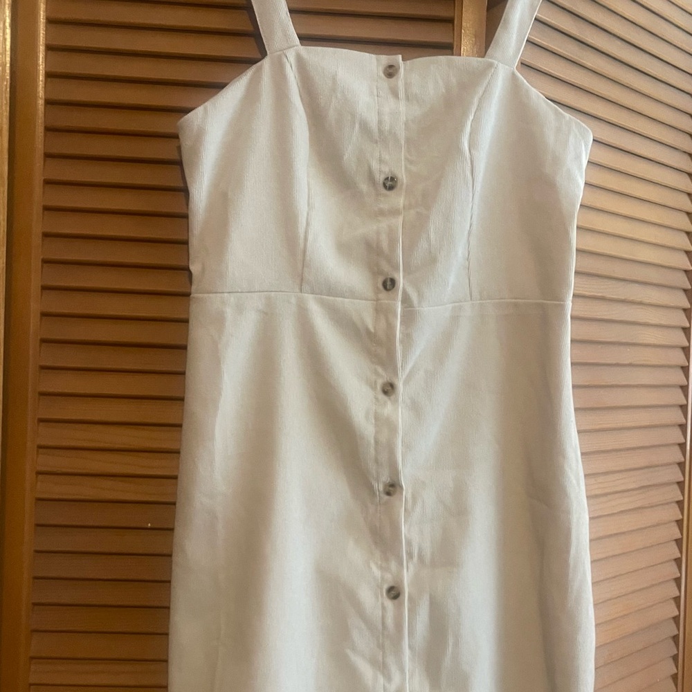 ROMWE Cream Buttoned Sundress